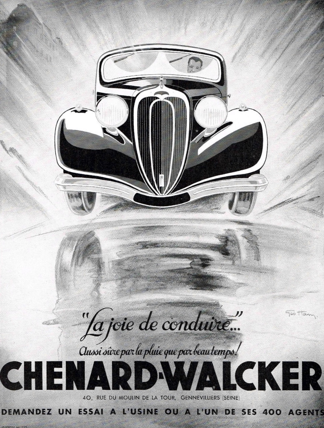 1936 Chenard-Walcker Advertising